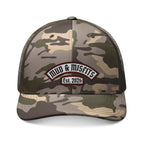 Embroidered Biker Patch "Mud & Misfits Est. 2026" Camouflage Trucker Hat