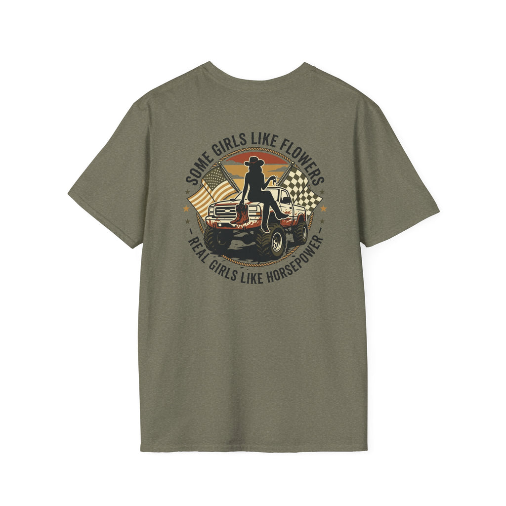 Mud & Miss-fits "Real Girls Like Horsepower" T-shirt