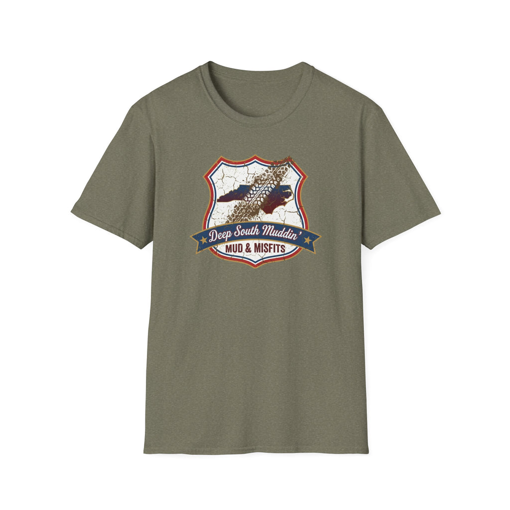 Mud & Misfits NC State Badge "Deep South Muddin" T-shirt