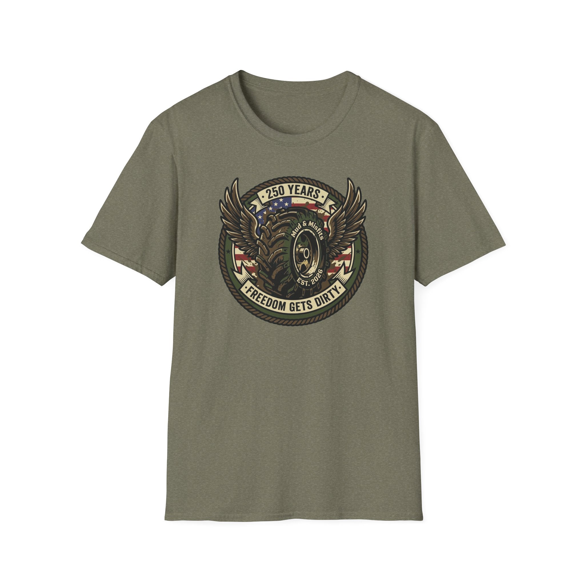 Mud & Misfits '250 Years - Freedom Gets Dirty' T-shirt