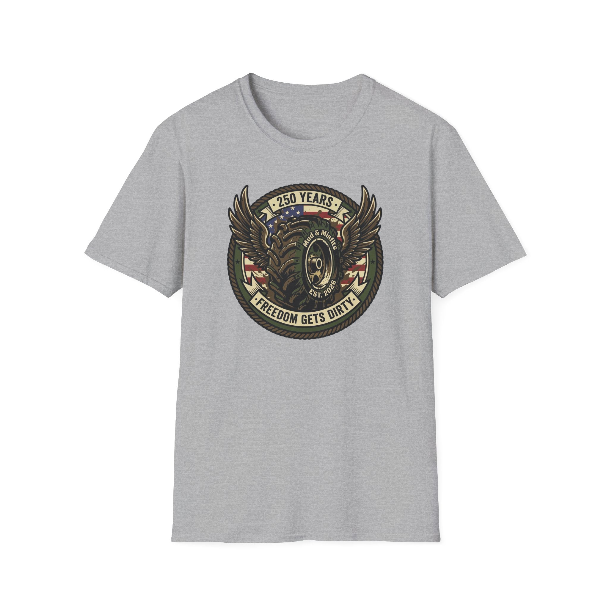 Mud & Misfits '250 Years - Freedom Gets Dirty' T-shirt
