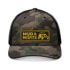 Embroidered "Mud & Misfits" UTV Patch Camouflage Trucker Hat