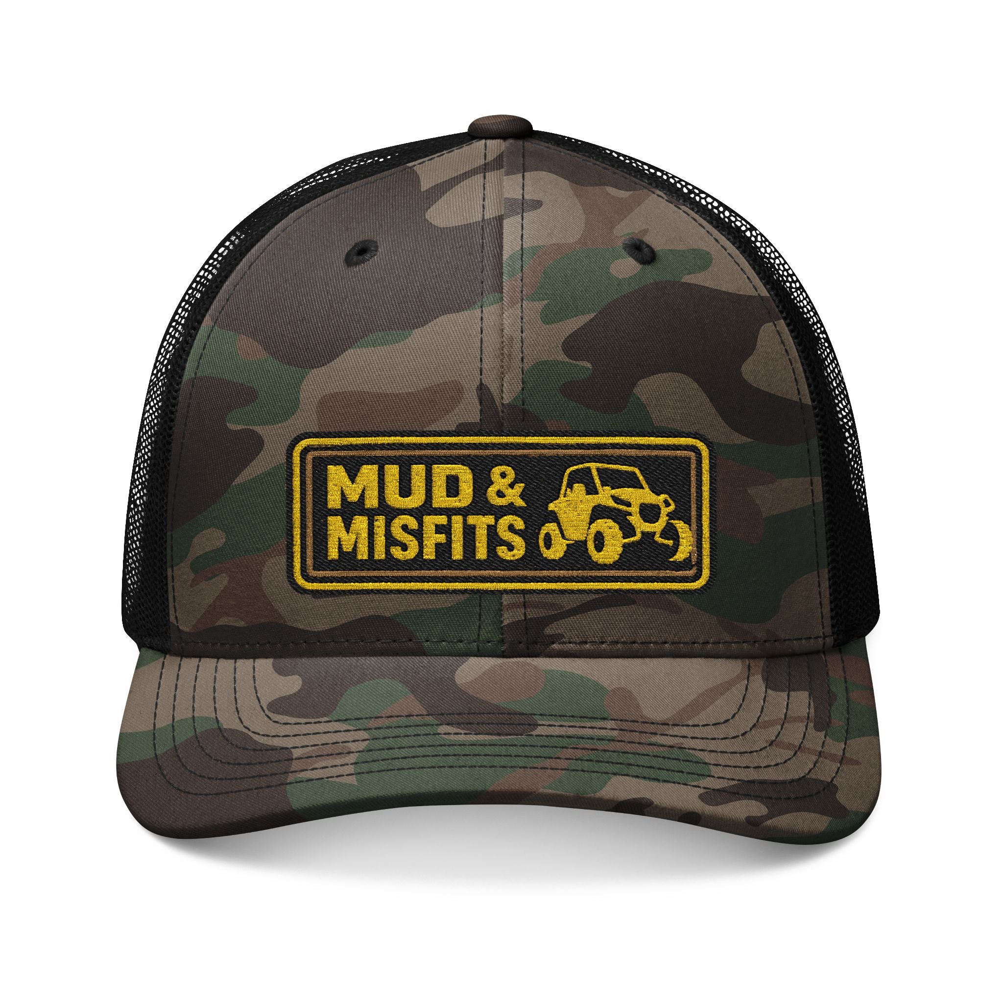 Embroidered "Mud & Misfits" UTV Patch Camouflage Trucker Hat
