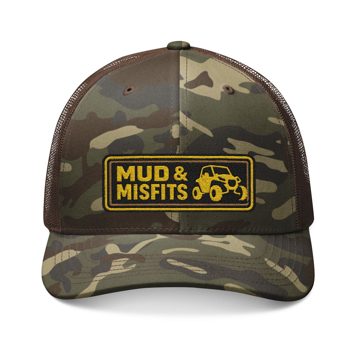Embroidered "Mud & Misfits" UTV Patch Camouflage Trucker Hat
