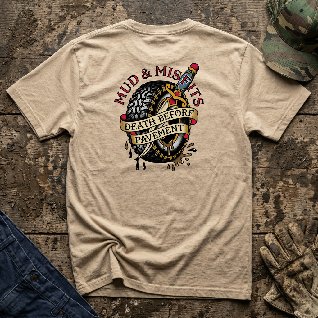 Mud & Misfits "Death Before Pavement" American Tattoo T-shirt