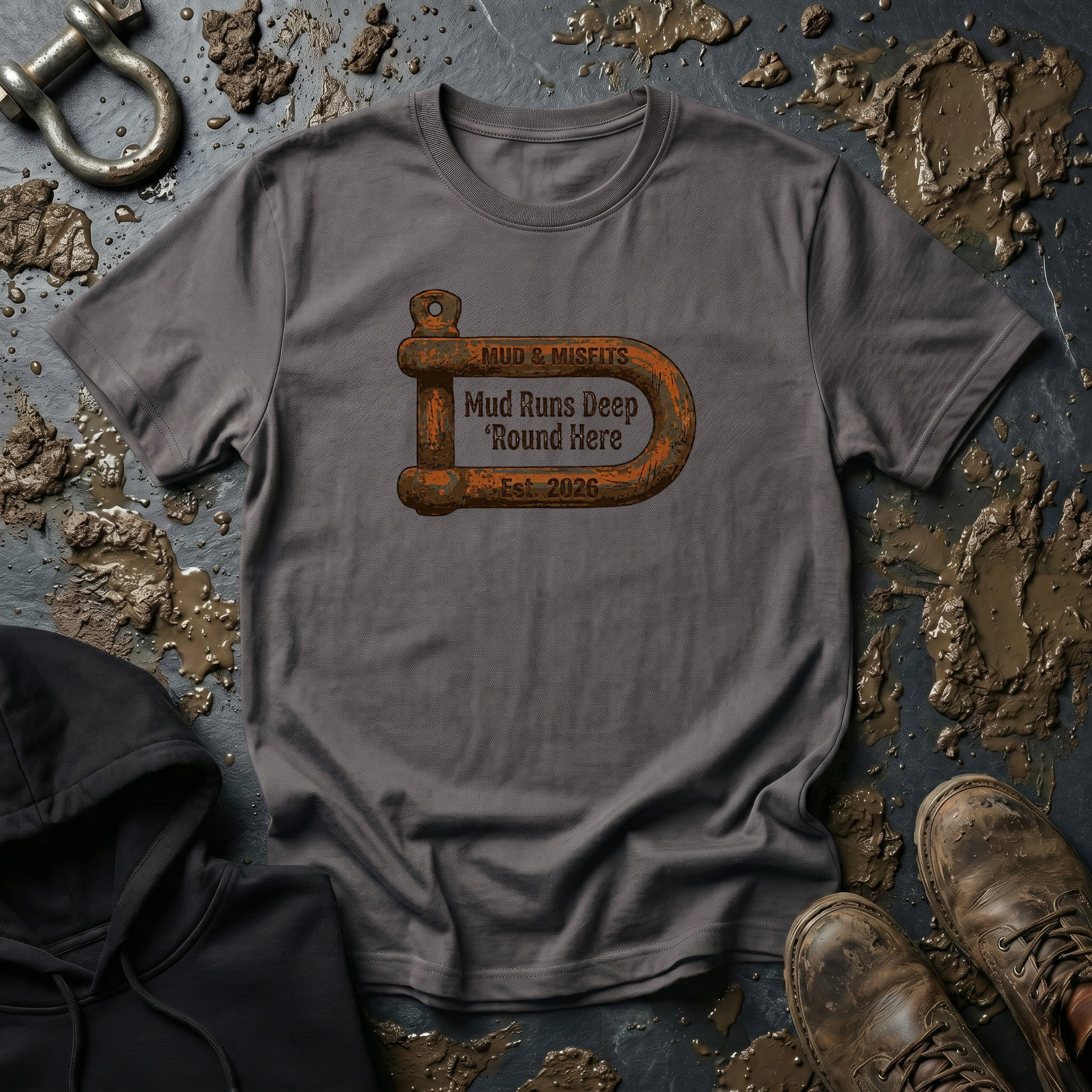 Mud & Misfits "Mud Runs Deep 'Round Here" Shackle T-shirt