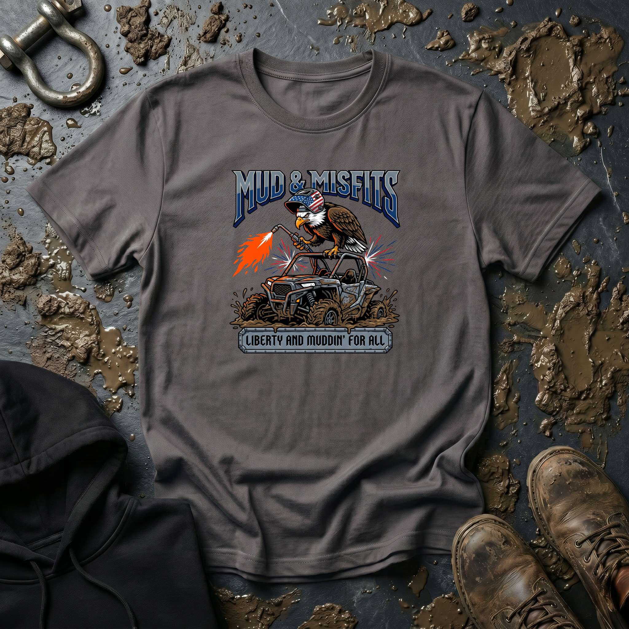 Mud & Misfits "Liberty and Muddin' For All" Shop Eagle T-shirt