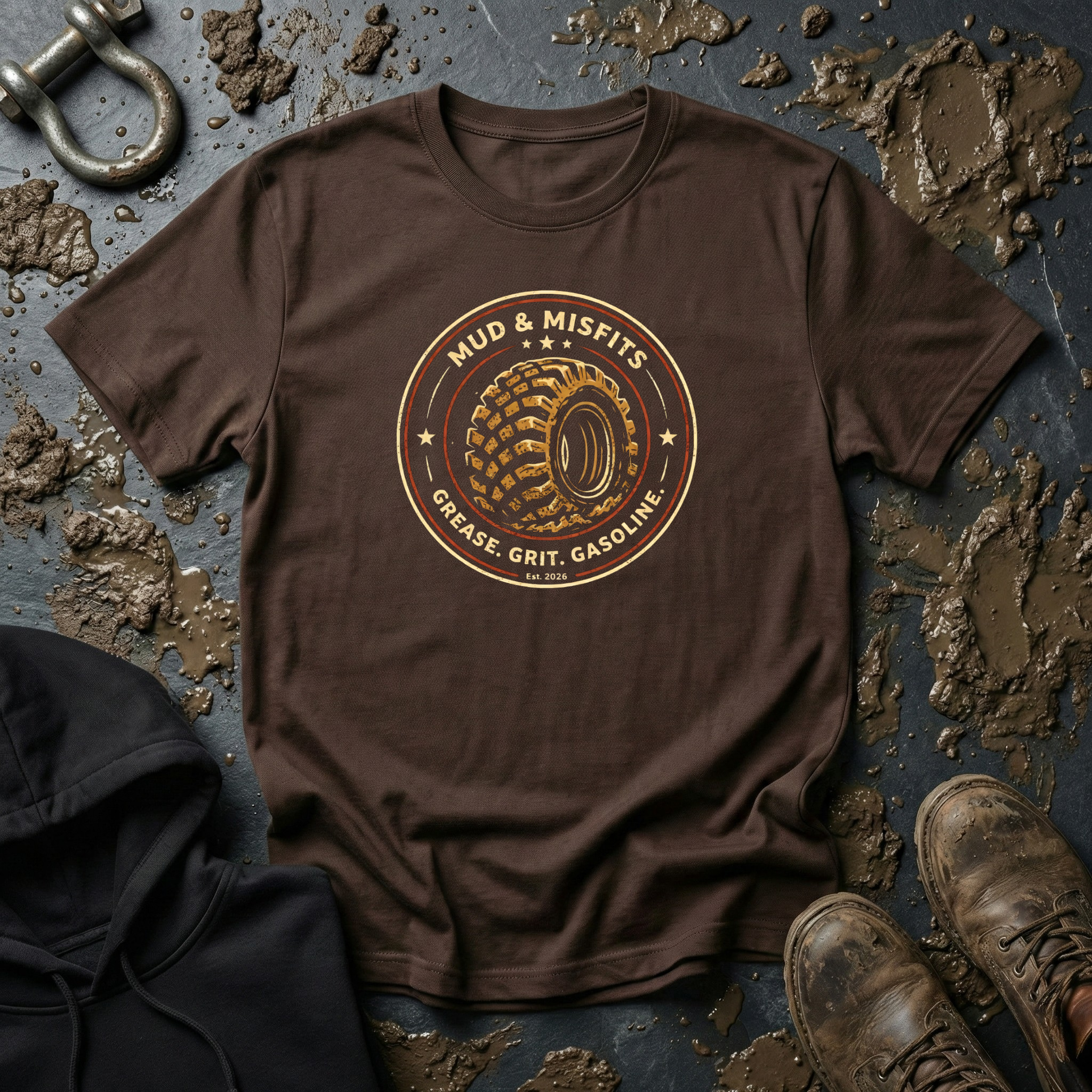 Mud & Misfits "Grease. Grit. Gasoline." T-shirt