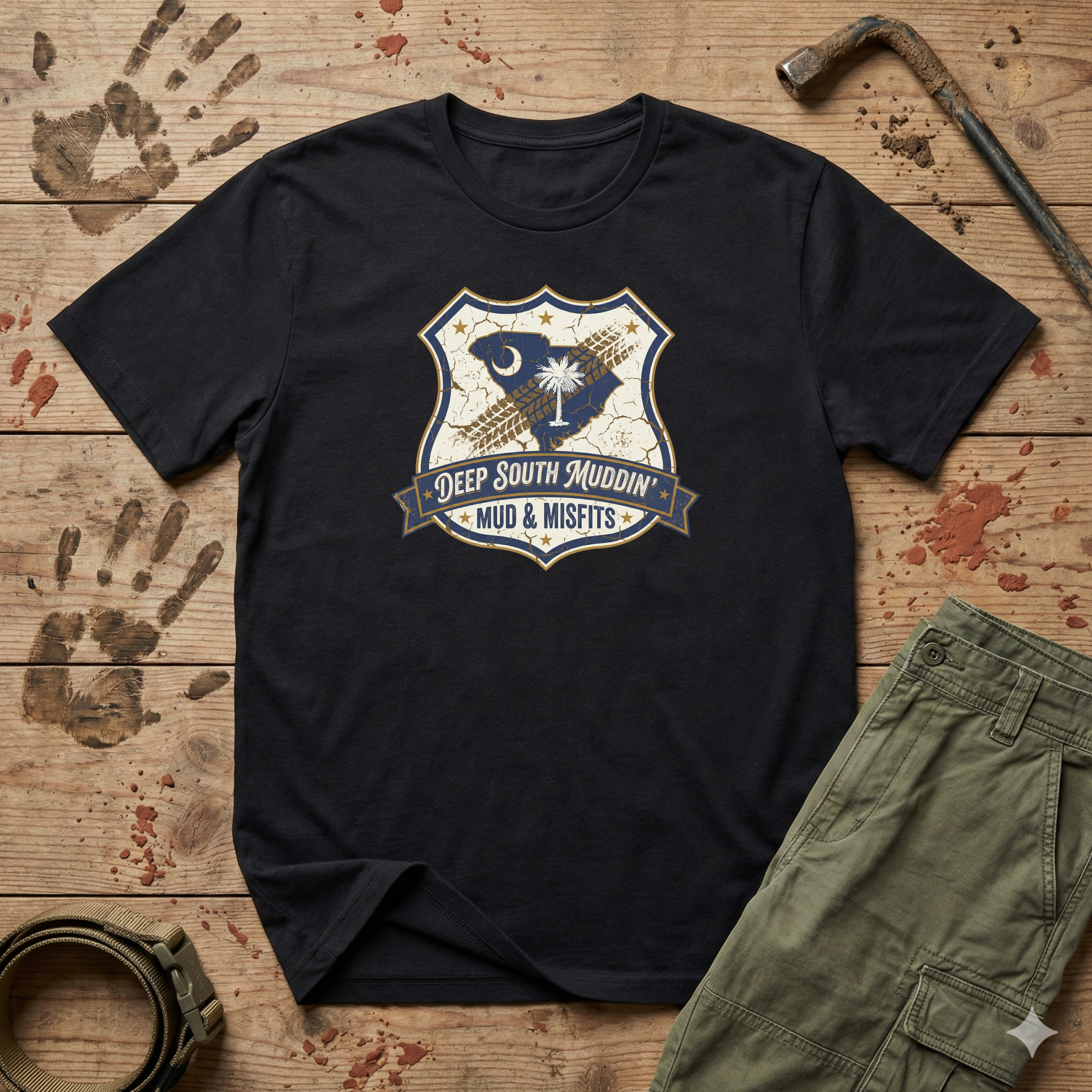 Mud & Misfits SC State Badge "Deep South Muddin" T-shirt