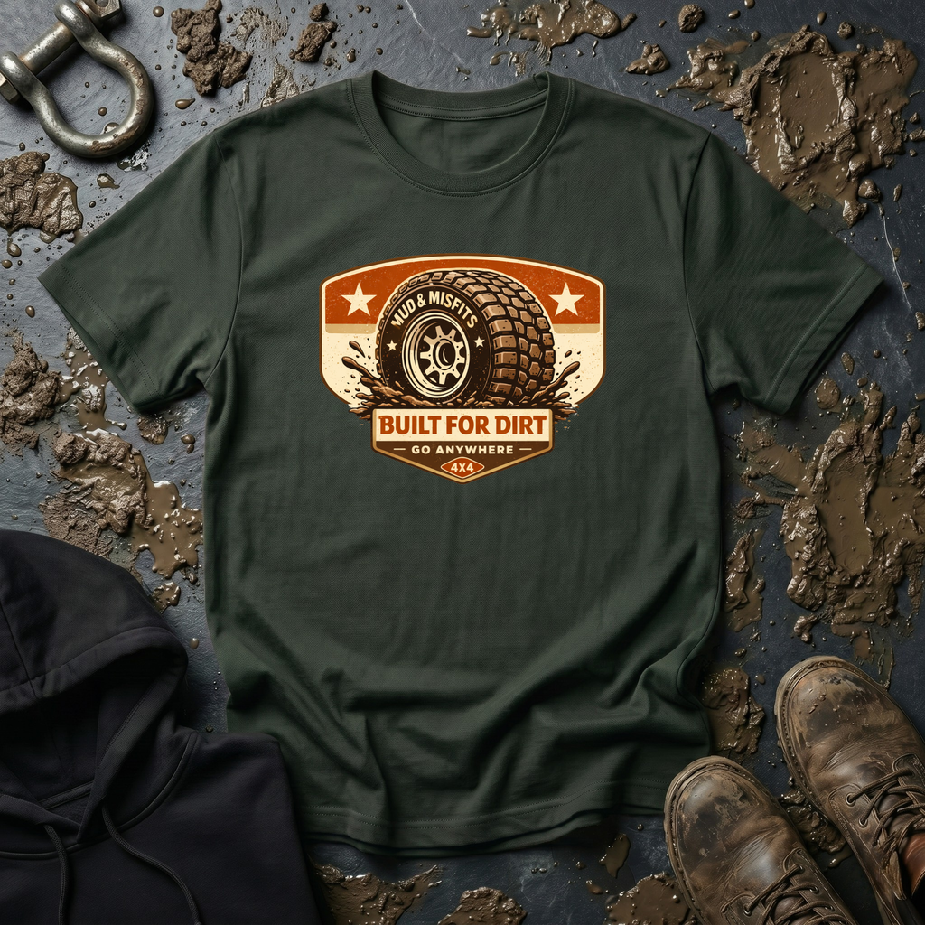 Mud & Misfits "Bulit For Dirt Go Anywhere" Garage Sign T-shirt