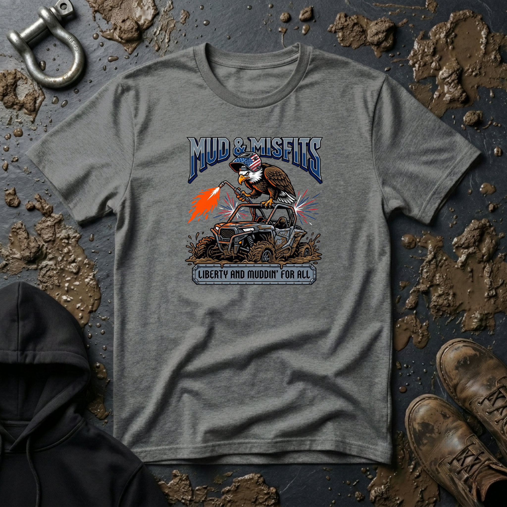 Mud & Misfits "Liberty and Muddin' For All" Shop Eagle T-shirt