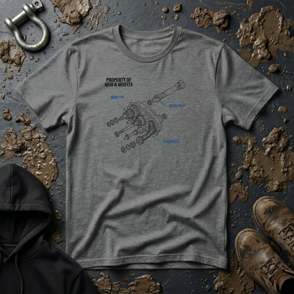 Mud & Misfits Transfer Case Diagram T-shirt