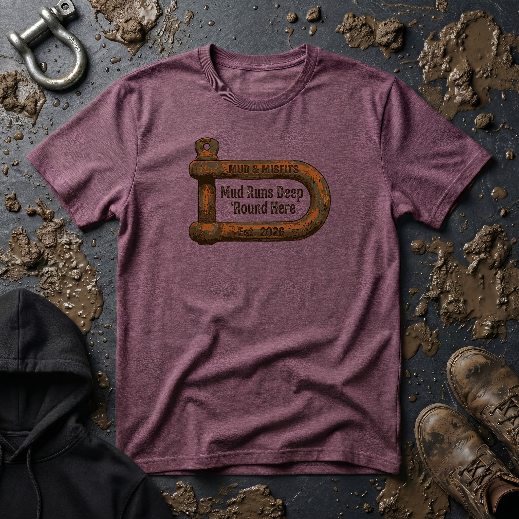Mud & Misfits "Mud Runs Deep 'Round Here" Shackle T-shirt