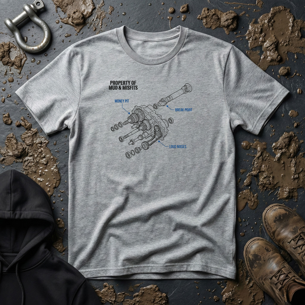 Mud & Misfits Transfer Case Diagram T-shirt