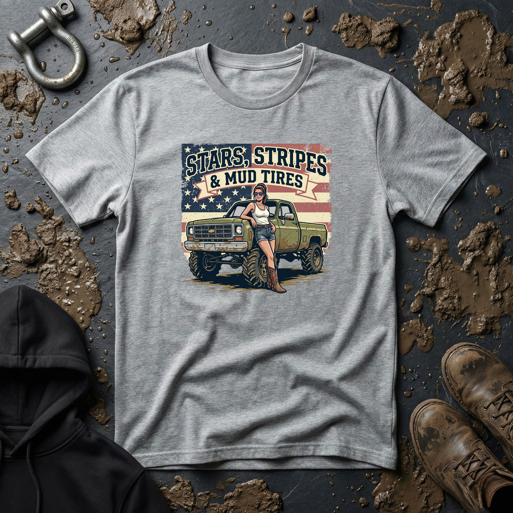 Mud & Misfits 'Stars, Stripes & Mud Tires' T-shirt
