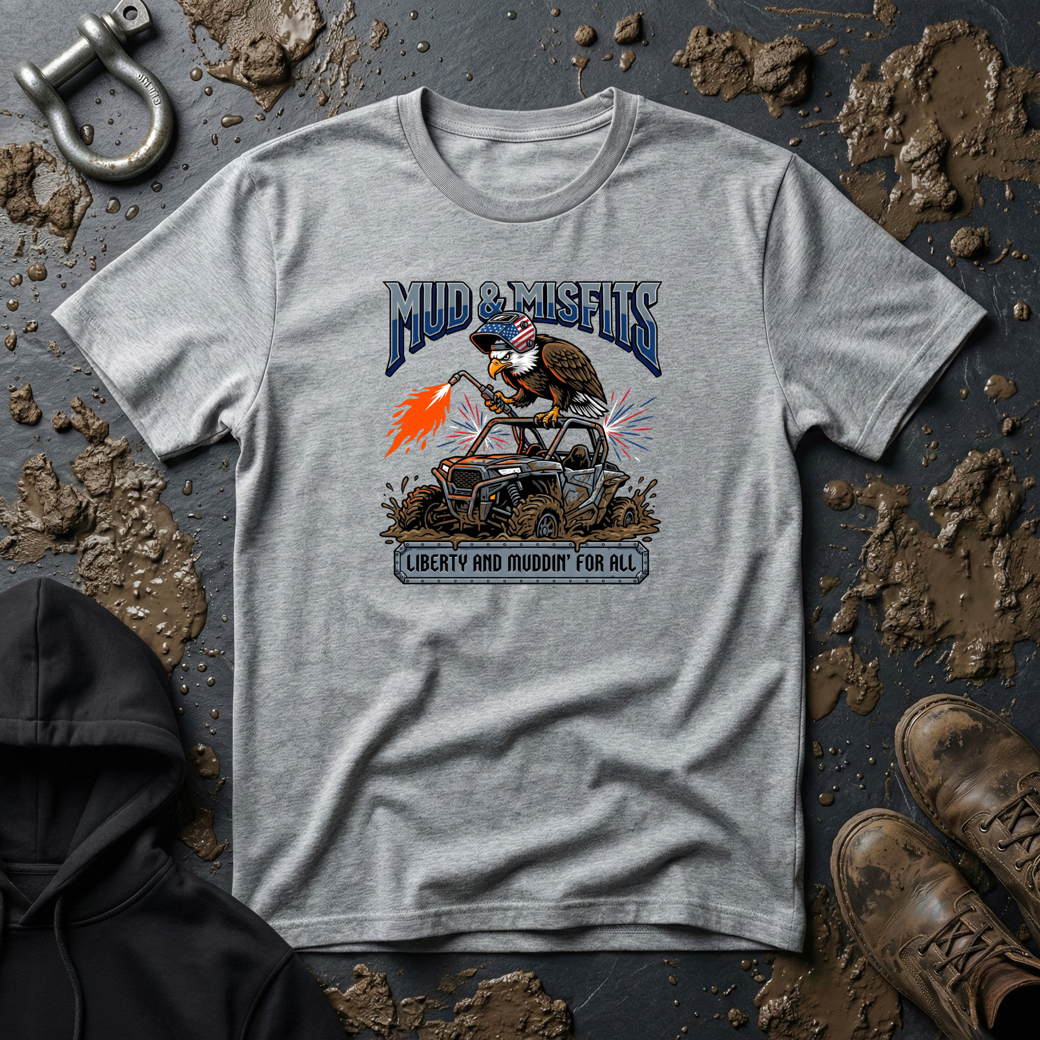 Mud & Misfits "Liberty and Muddin' For All" Shop Eagle T-shirt