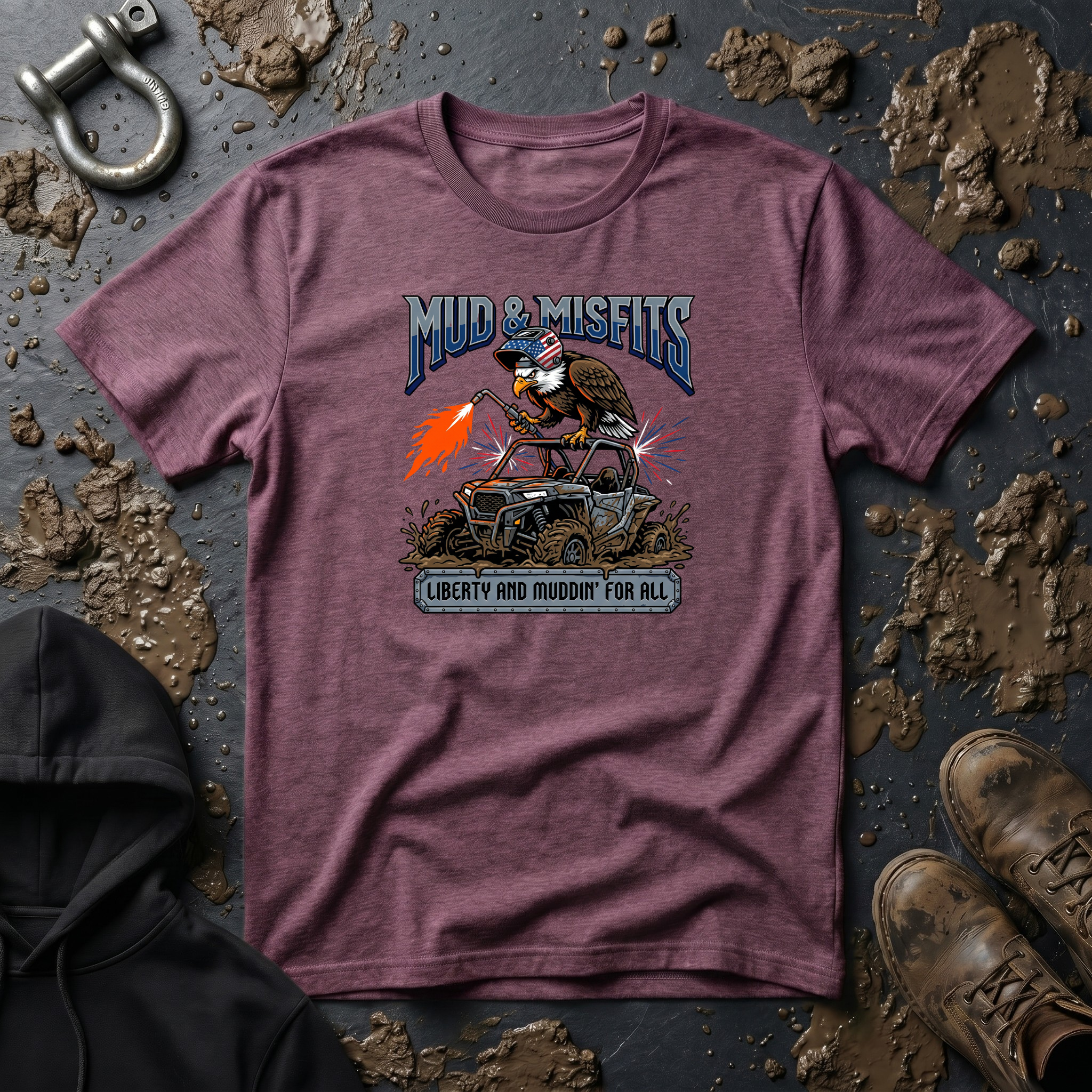 Mud & Misfits "Liberty and Muddin' For All" Shop Eagle T-shirt