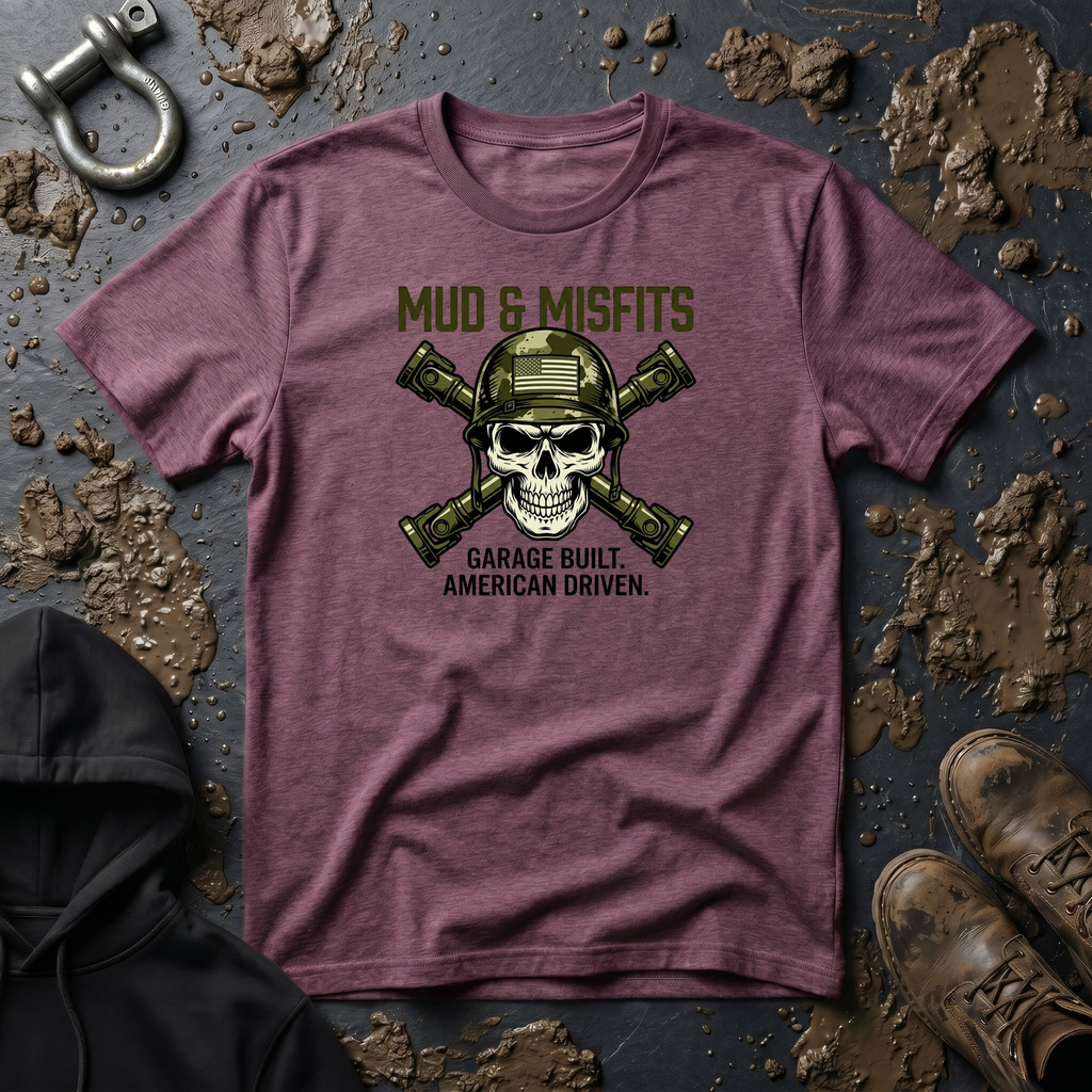 Mud & Misfits "Garage Built. American Driven." Military Skull T-shirt