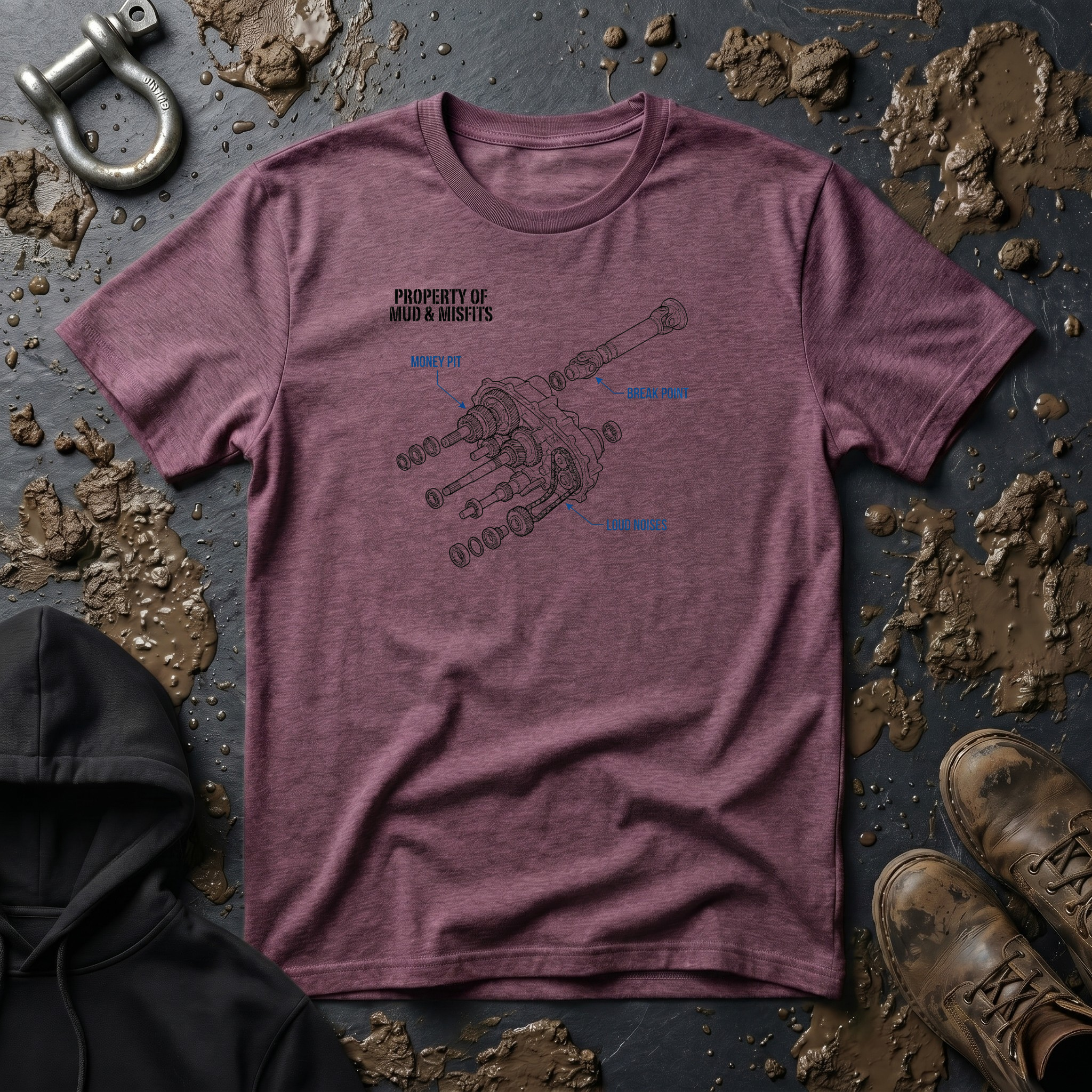 Mud & Misfits Transfer Case Diagram T-shirt
