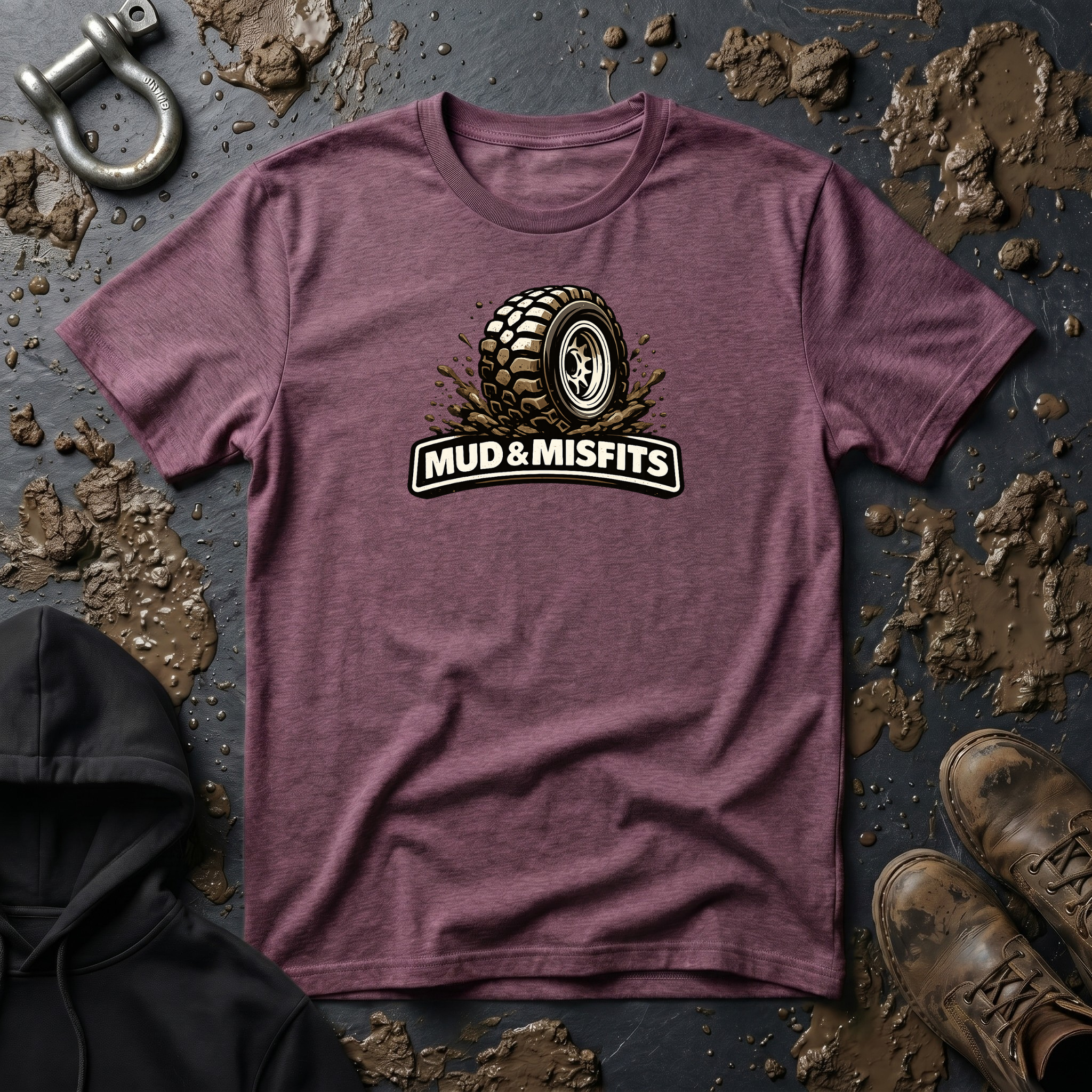 Mud & Misfits Banner Muddy Tire T-shirt