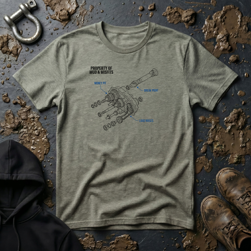 Mud & Misfits Transfer Case Diagram T-shirt