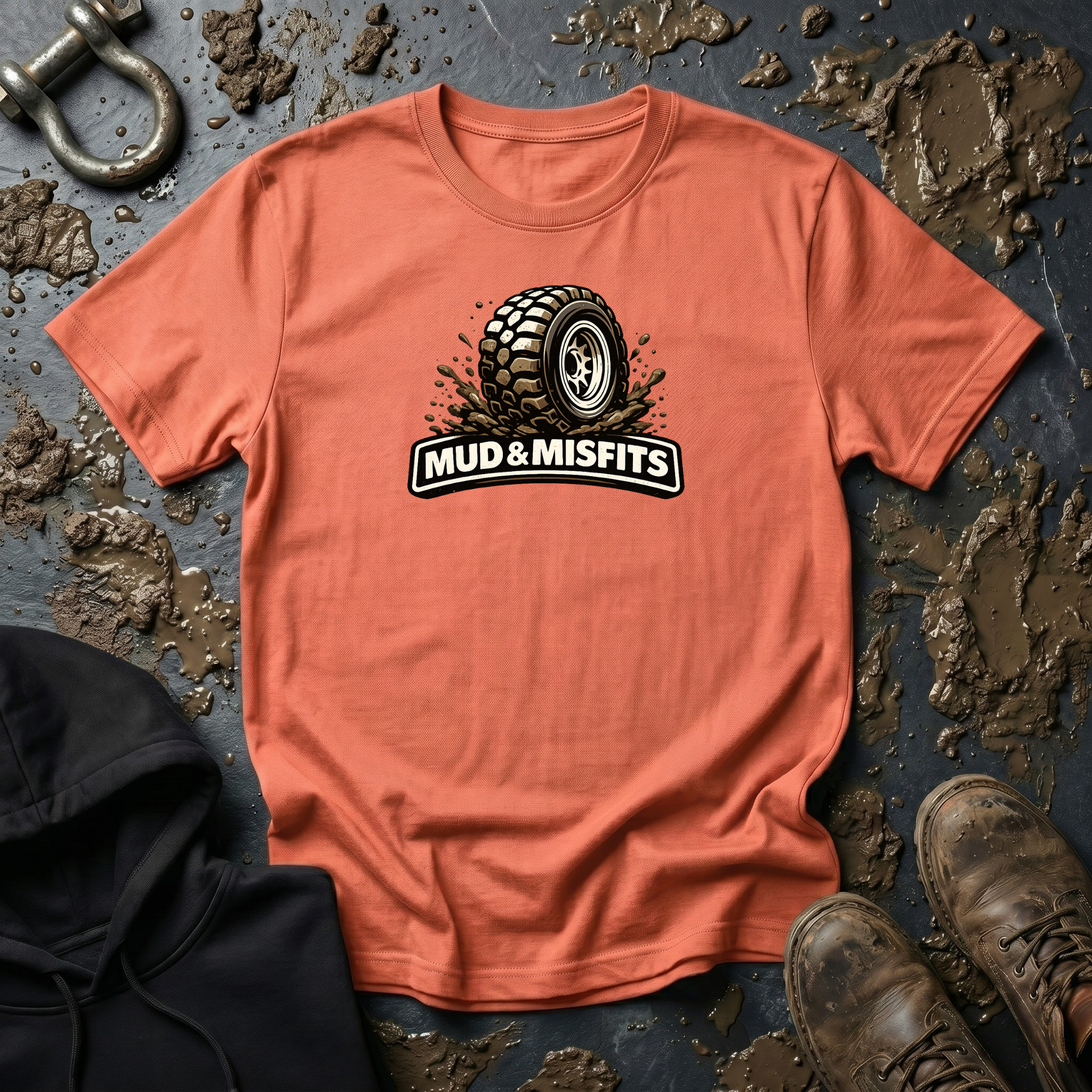Mud & Misfits Banner Muddy Tire T-shirt