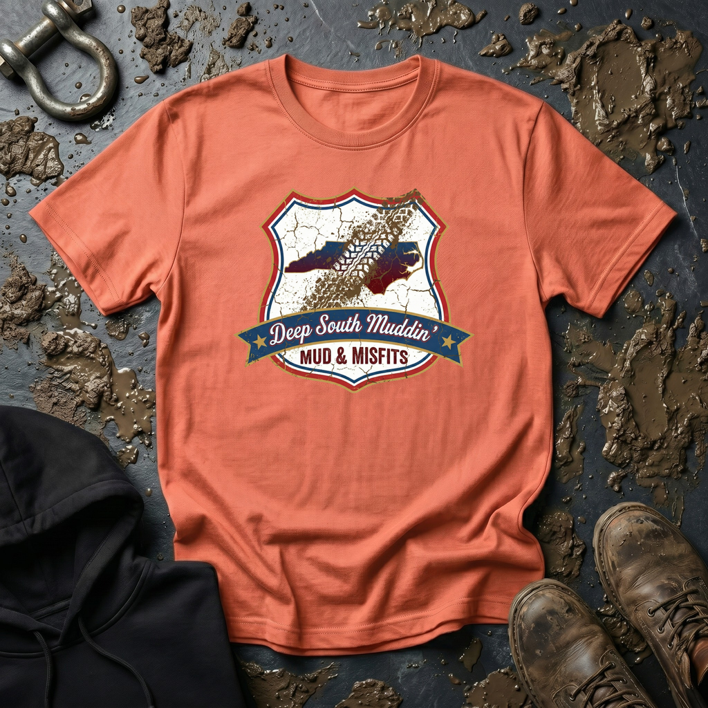 Mud & Misfits NC State Badge "Deep South Muddin" T-shirt