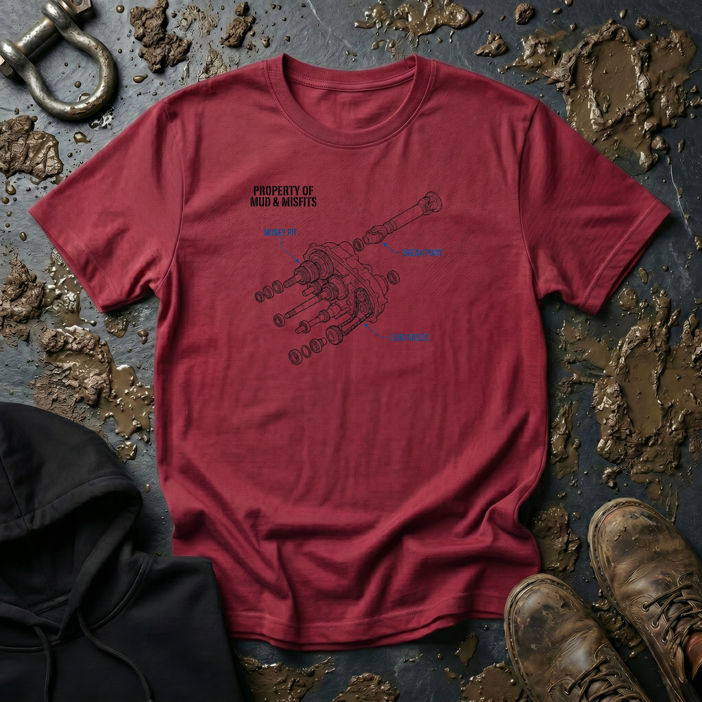 Mud & Misfits Transfer Case Diagram T-shirt