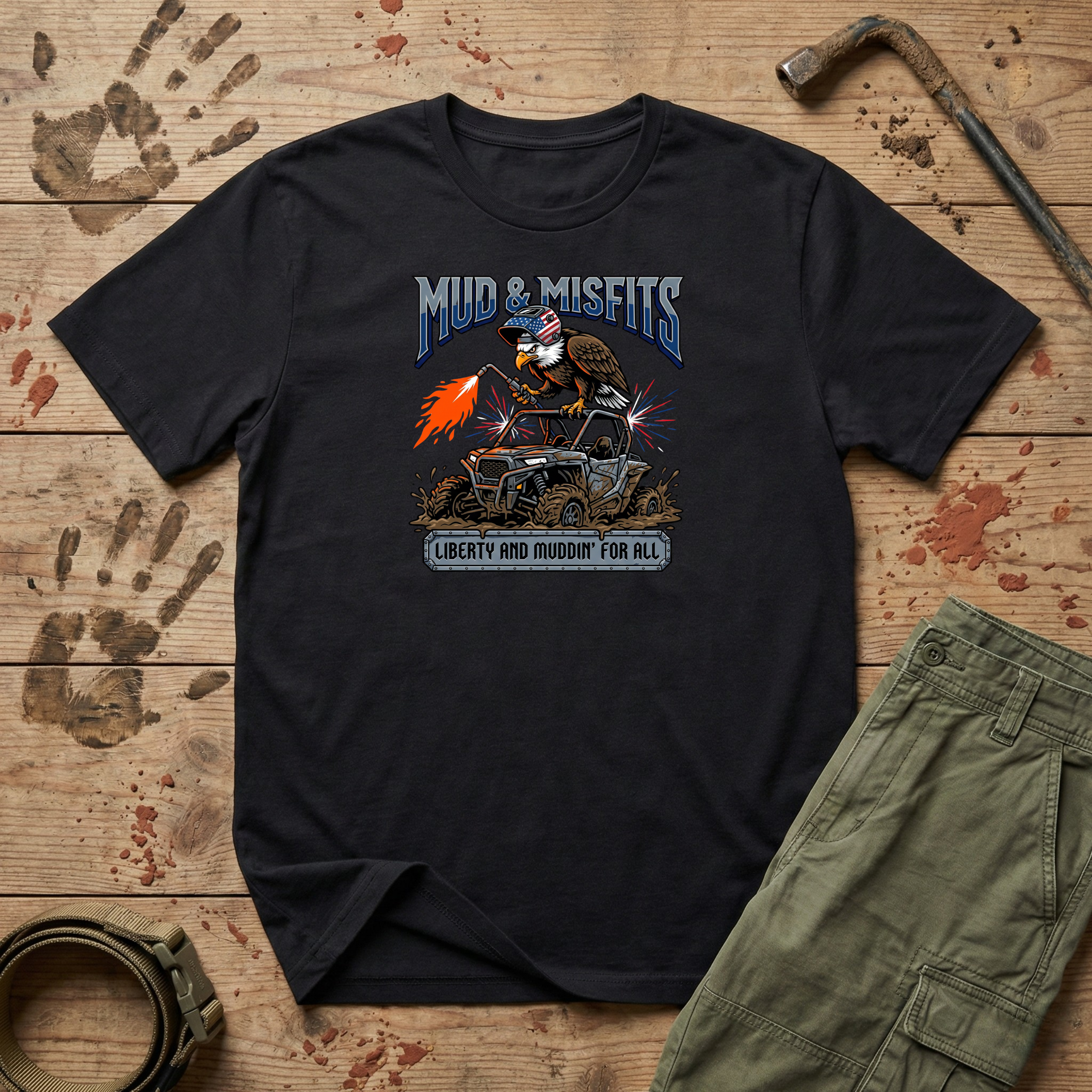 Mud & Misfits "Liberty and Muddin' For All" Shop Eagle T-shirt