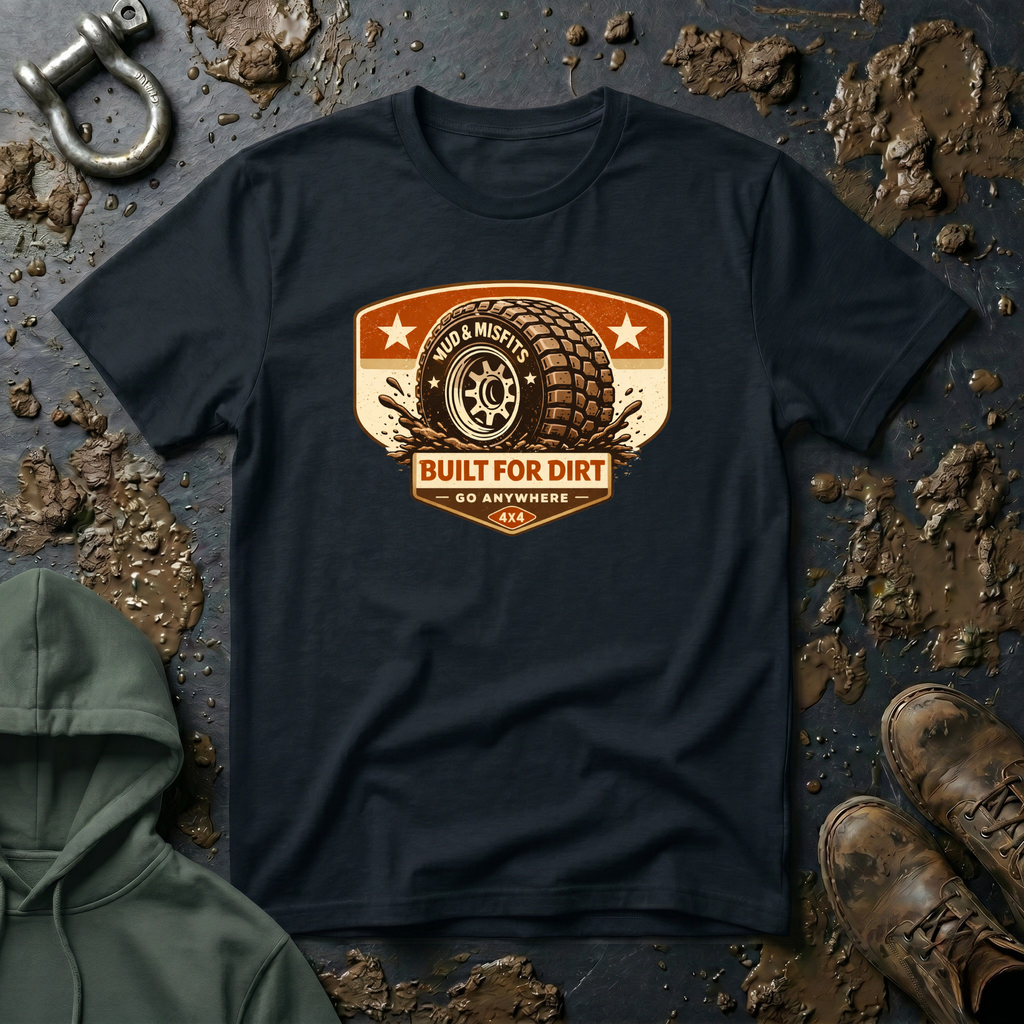 Mud & Misfits "Bulit For Dirt Go Anywhere" Garage Sign T-shirt