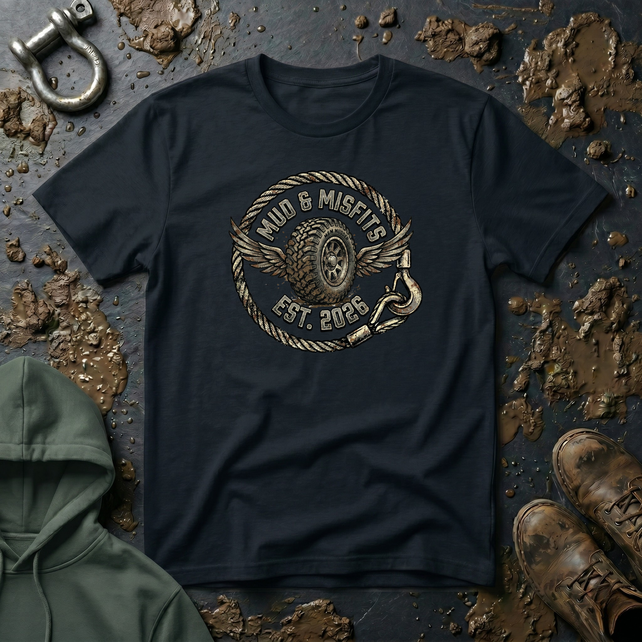 Mud & Misfits Winged Wheel T-shirt