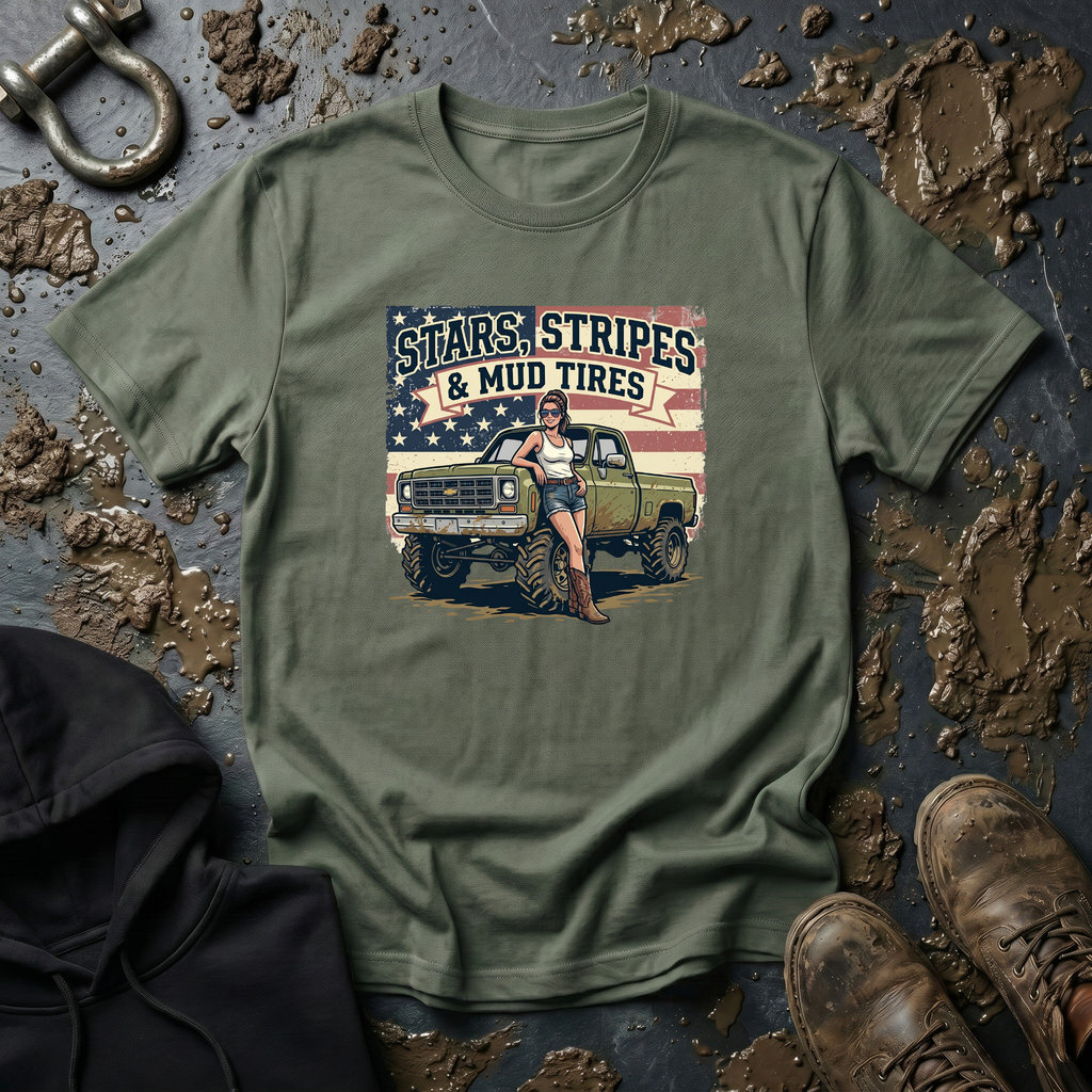Mud & Misfits 'Stars, Stripes & Mud Tires' T-shirt