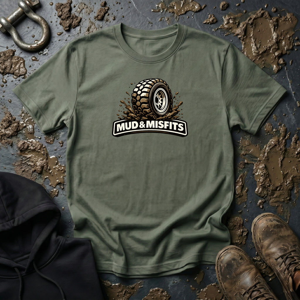 Mud & Misfits Banner Muddy Tire T-shirt