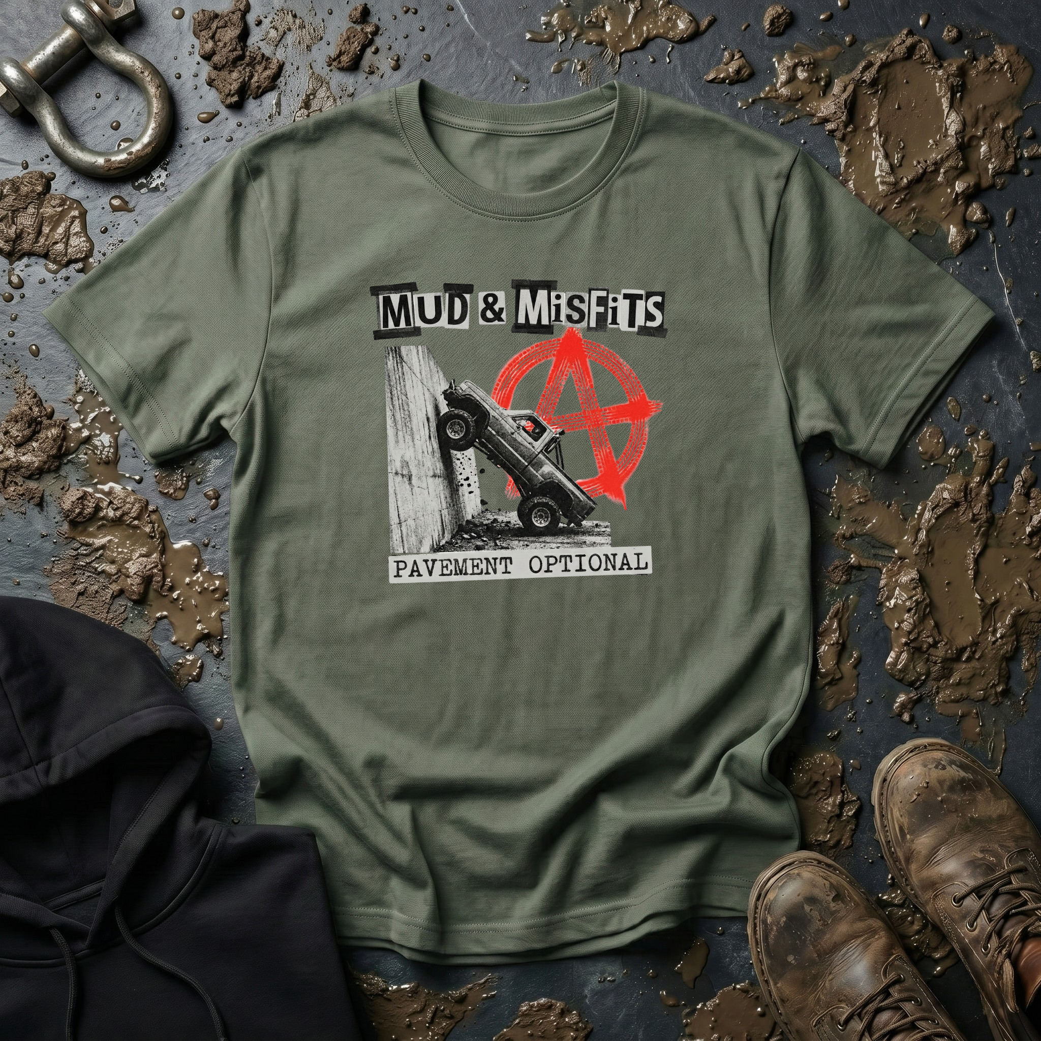 Mud & Misfits "Pavement Optional" Anarchy T-shirt