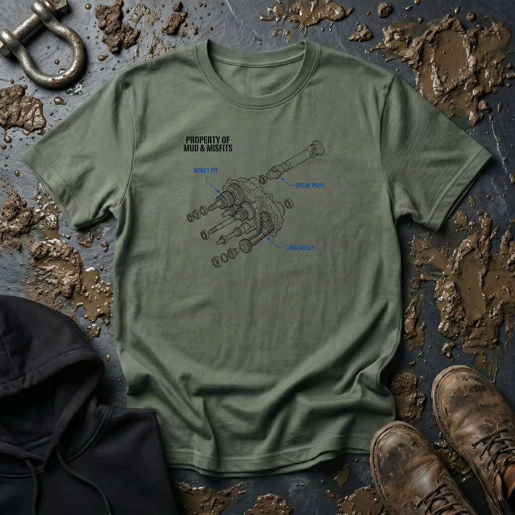 Mud & Misfits Transfer Case Diagram T-shirt