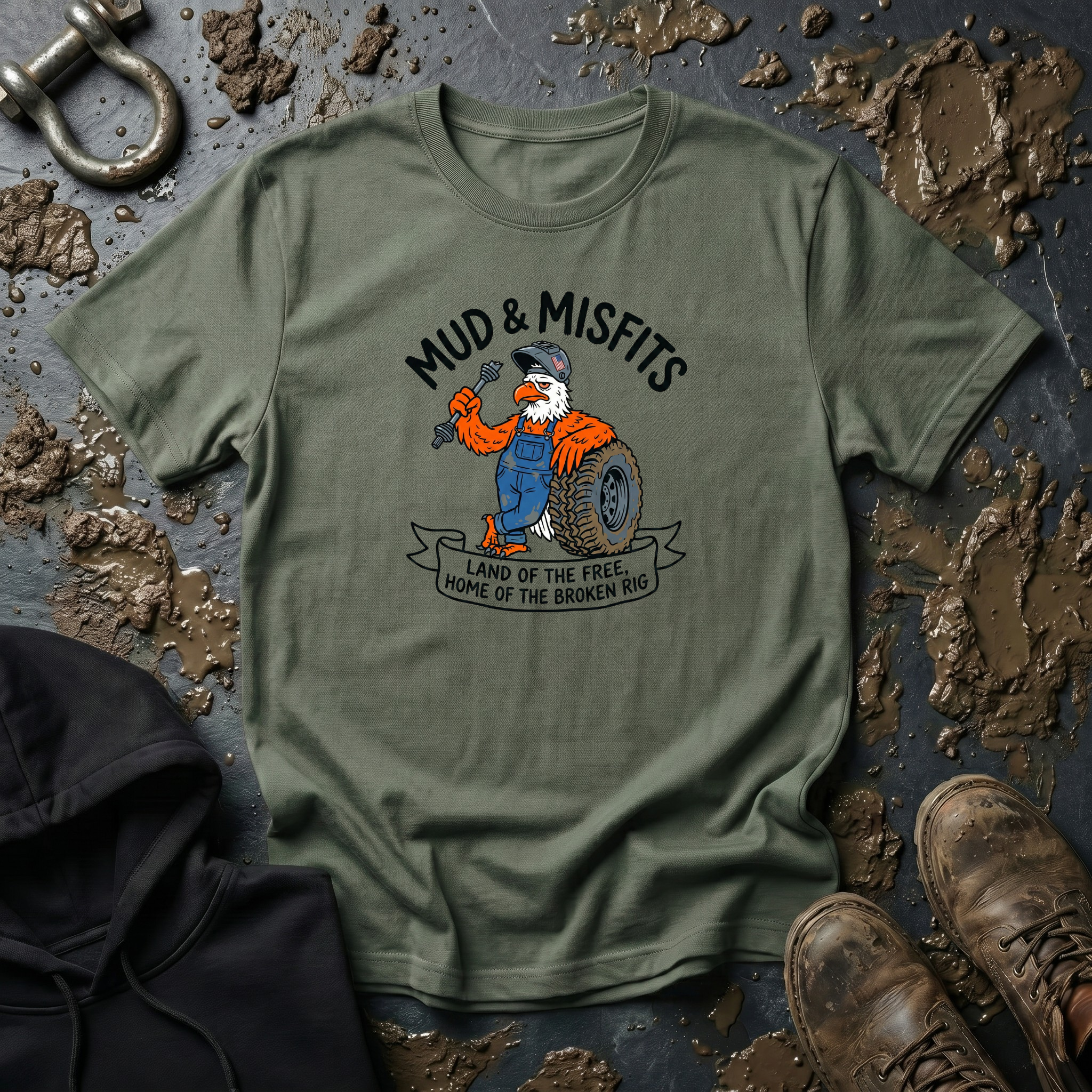 Mud & Misfits "Land Of the Free" Shop Eagle T-shirt