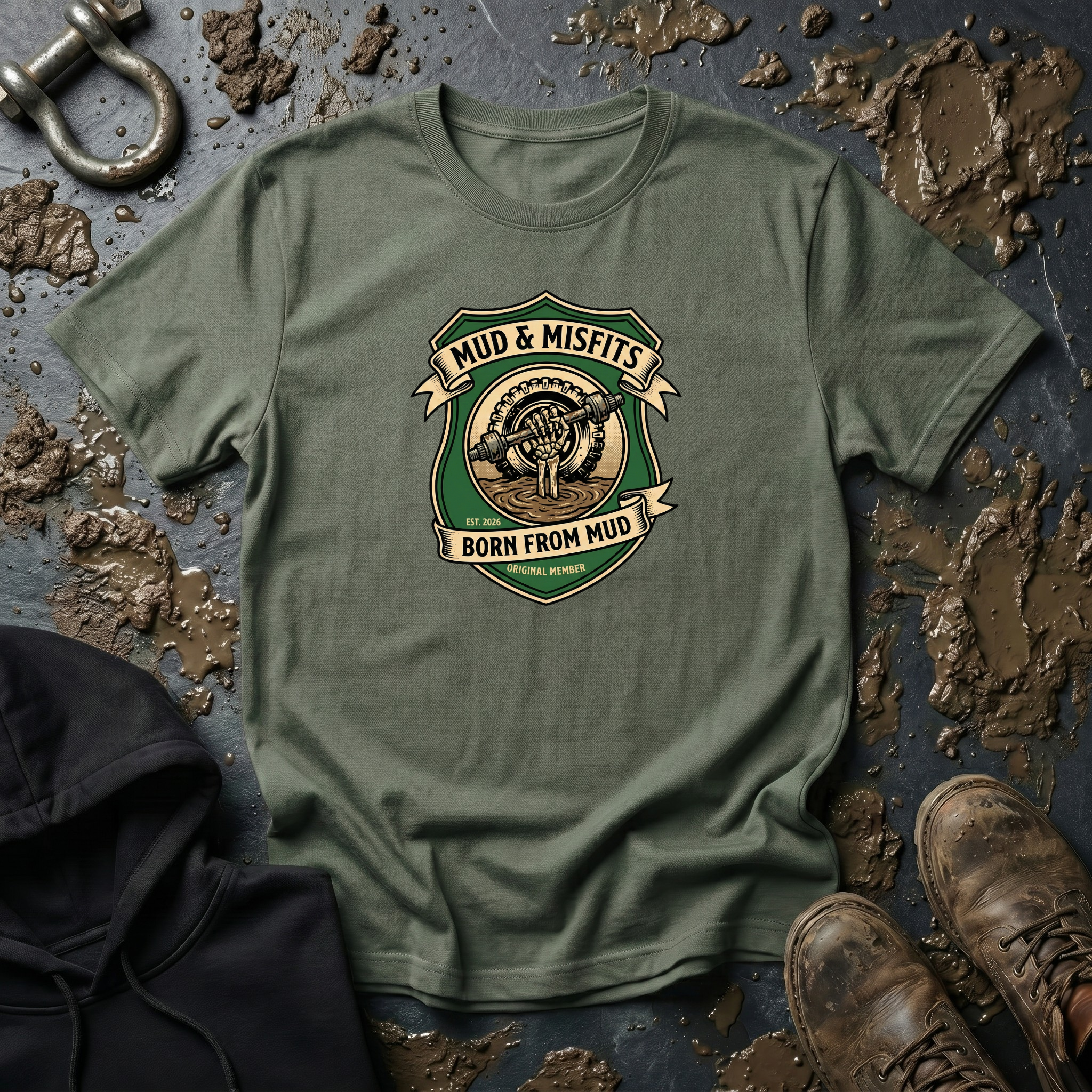 Mud & Misfits "Born From Mud" Shield T-shirt