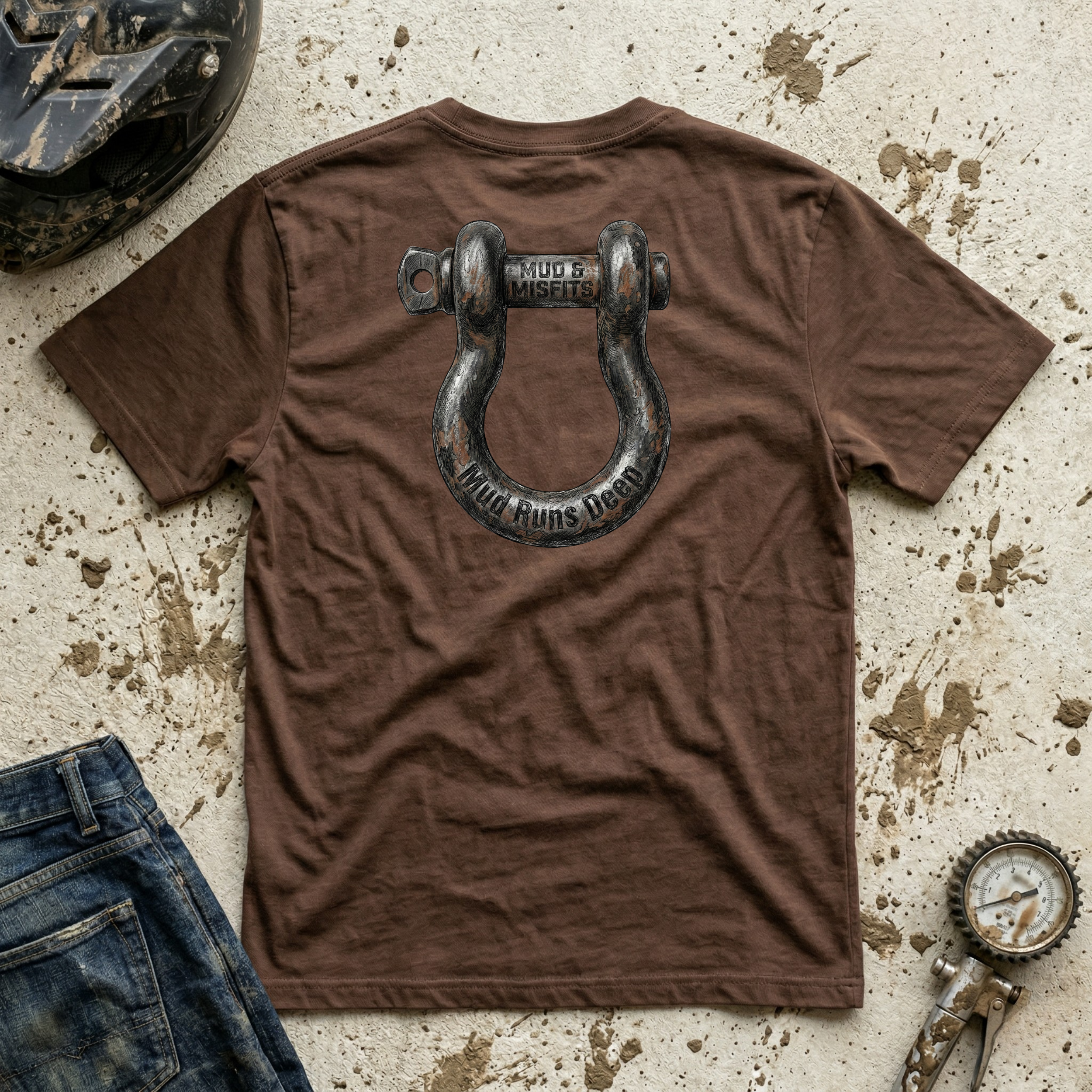 Mud & Misfits "Mud Runs Deep" Shackle Hook T-shirt