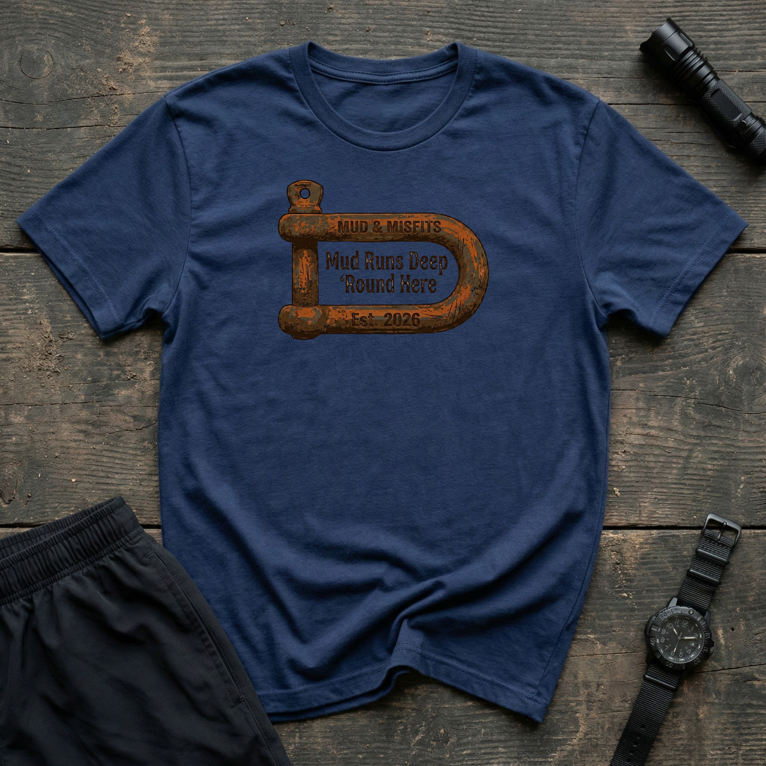 Mud & Misfits "Mud Runs Deep 'Round Here" Shackle T-shirt