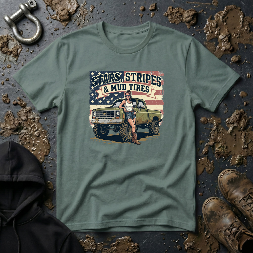 Mud & Misfits 'Stars, Stripes & Mud Tires' T-shirt
