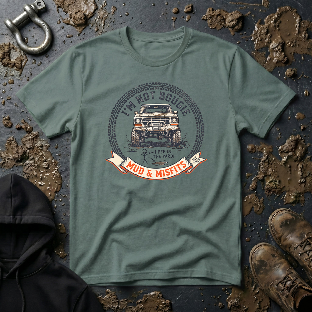 Mud & Misfits 'I'm Not Bougie. I Pee in the Yard!' T-shirt