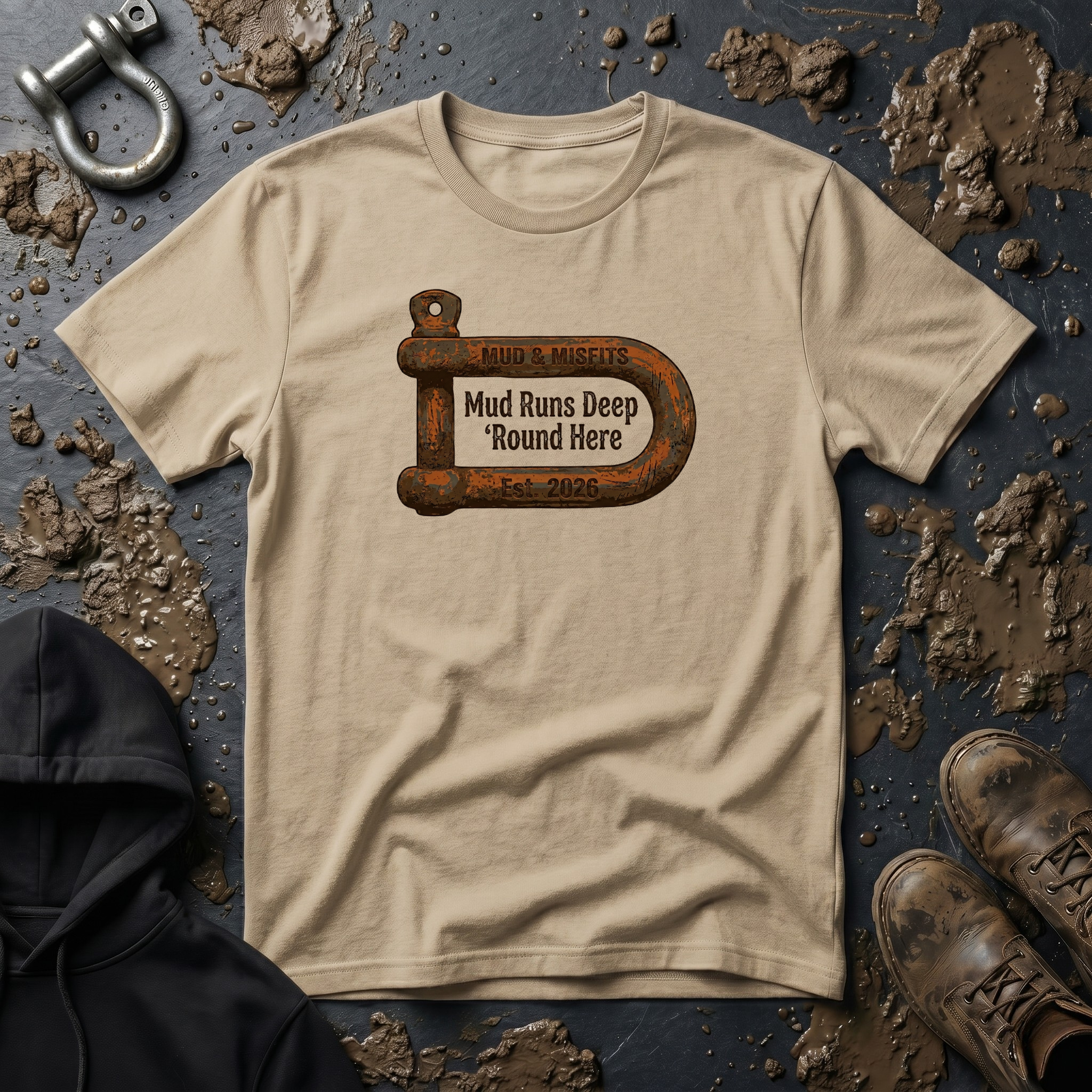 Mud & Misfits "Mud Runs Deep 'Round Here" Shackle T-shirt