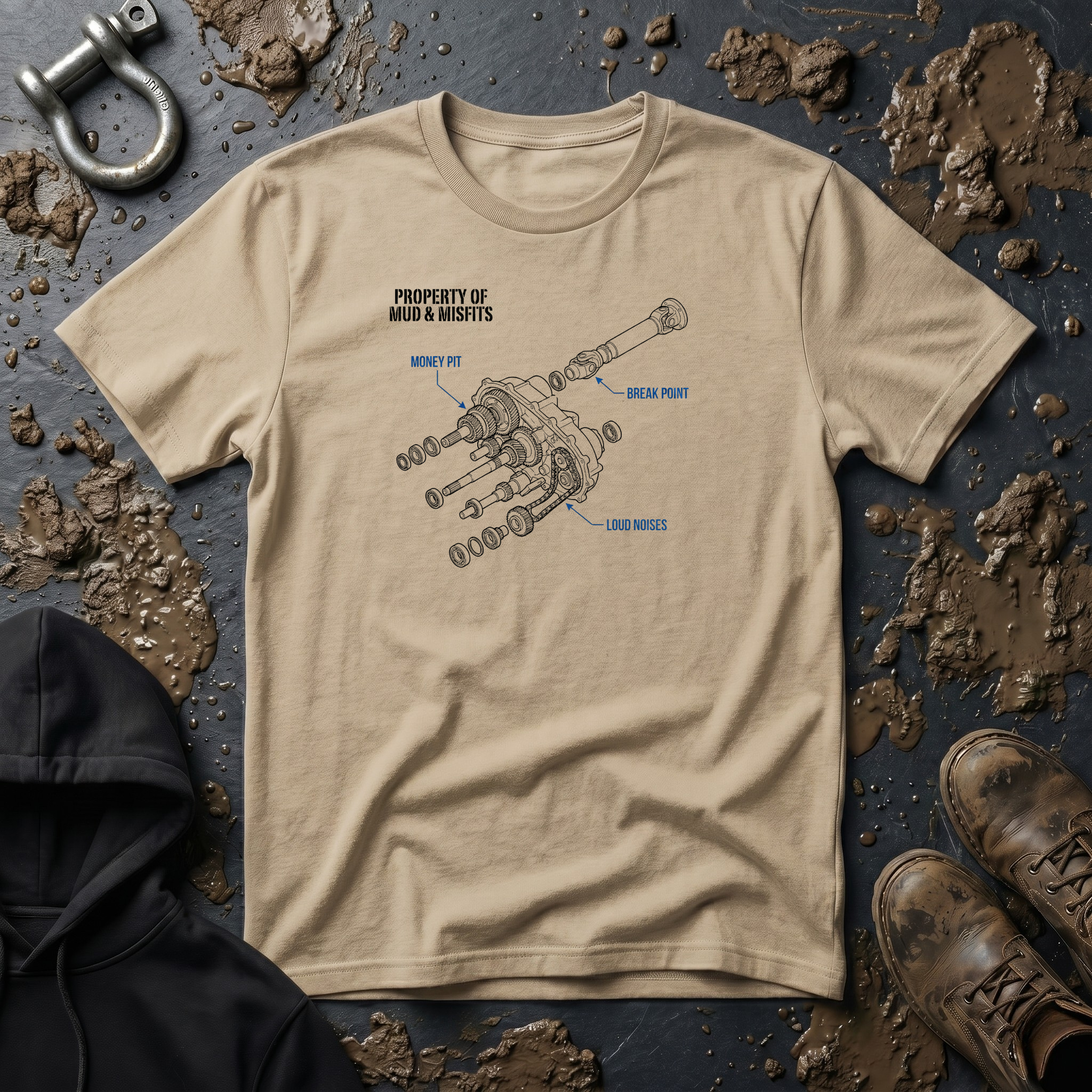 Mud & Misfits Transfer Case Diagram T-shirt