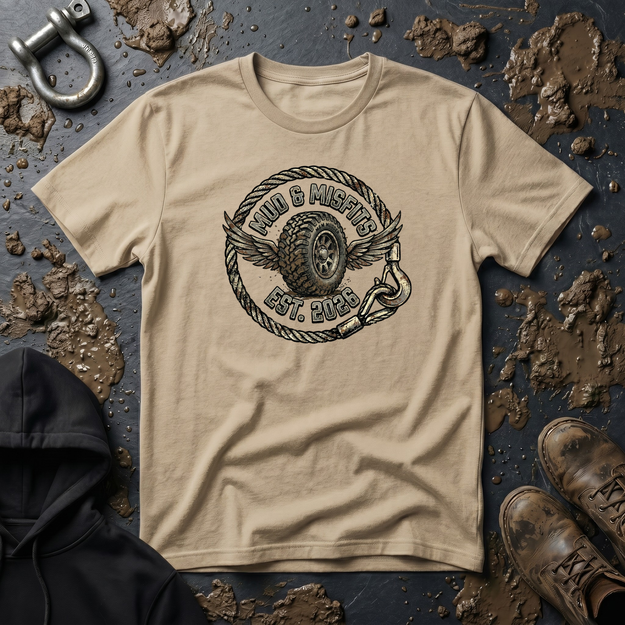 Mud & Misfits Winged Wheel T-shirt