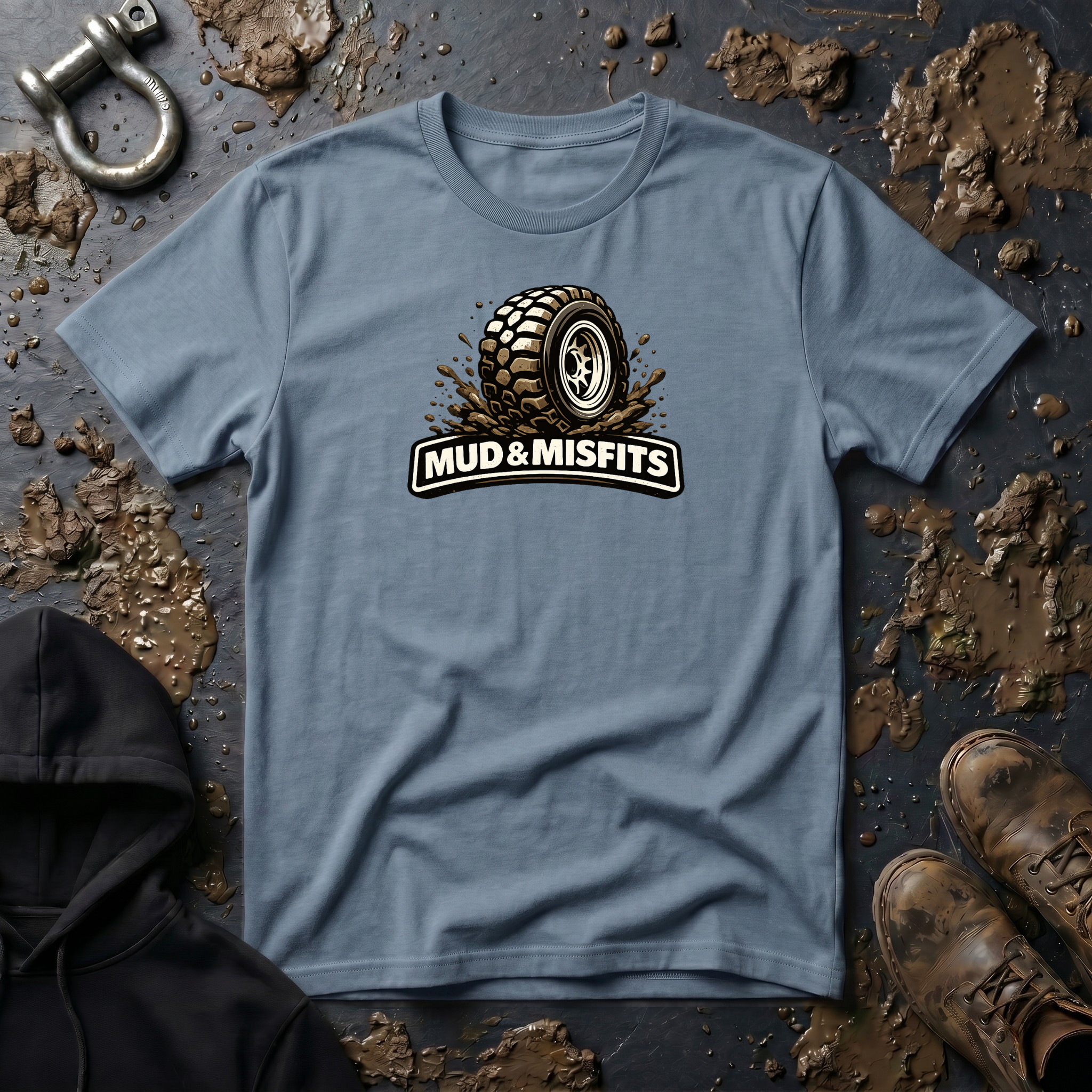 Mud & Misfits Banner Muddy Tire T-shirt