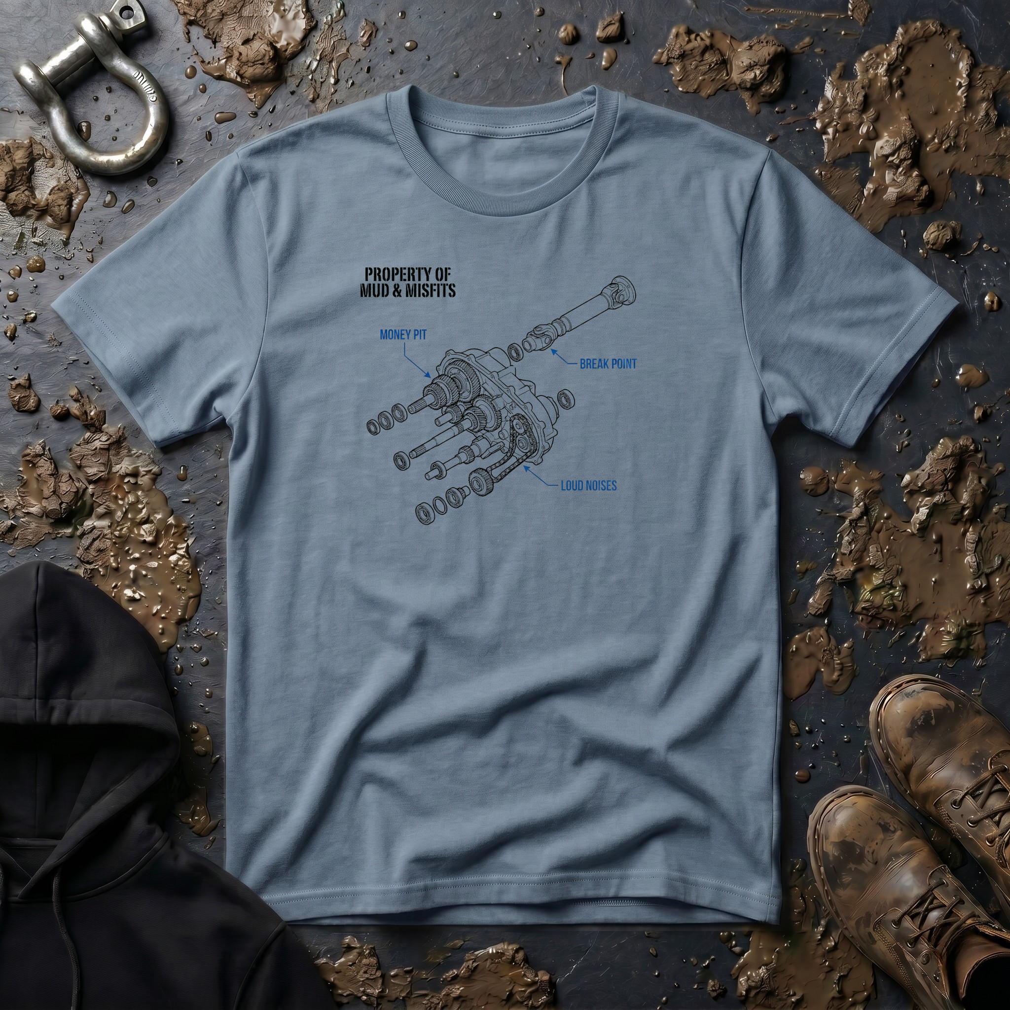 Mud & Misfits Transfer Case Diagram T-shirt