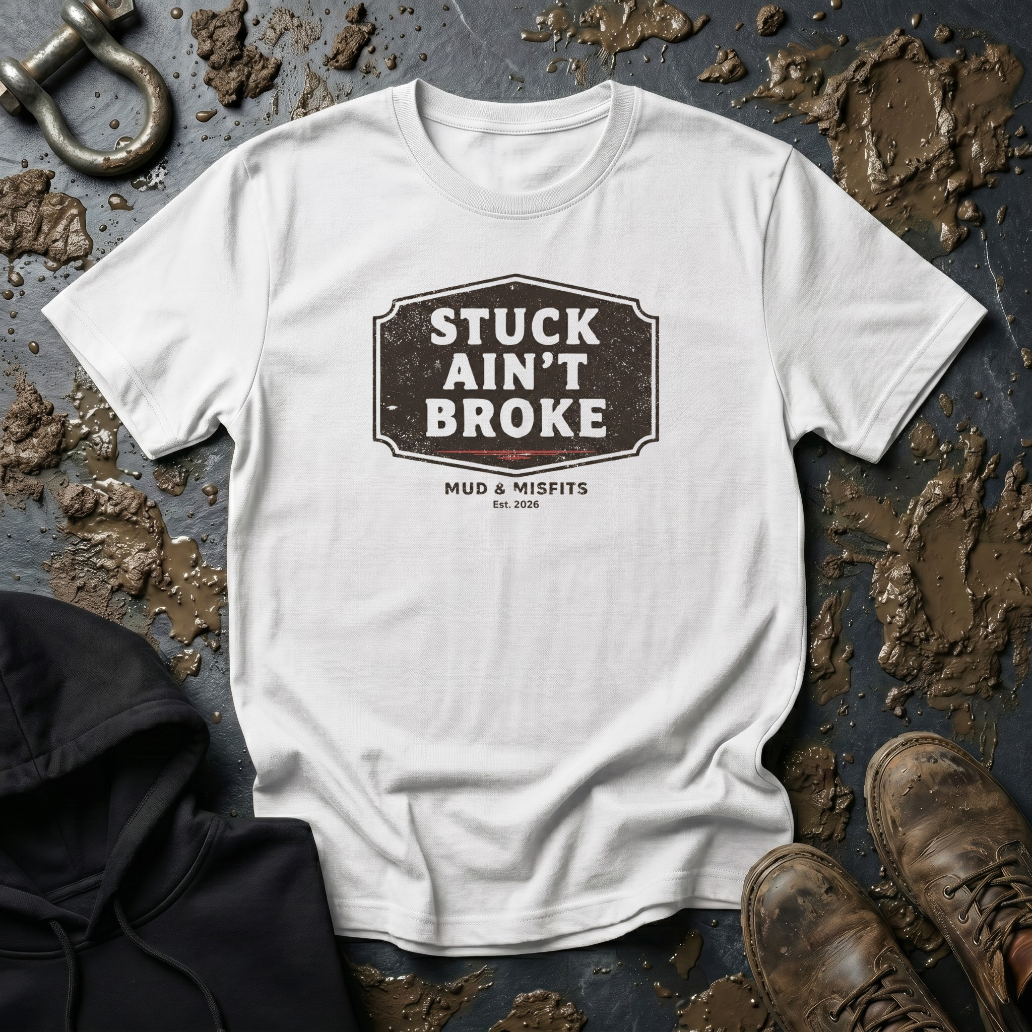 Mud & Misfits "Stuck Ain't Broke" Sign T-shirt