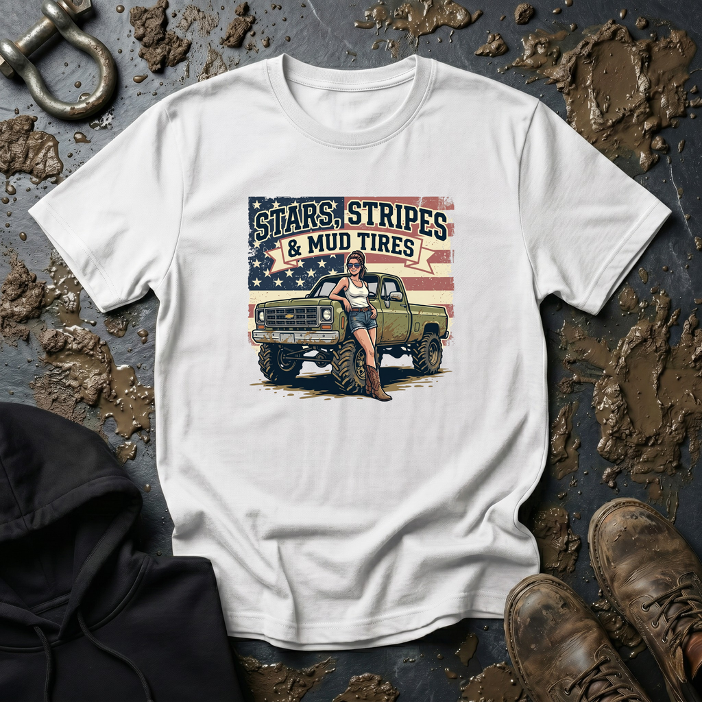Mud & Misfits 'Stars, Stripes & Mud Tires' T-shirt