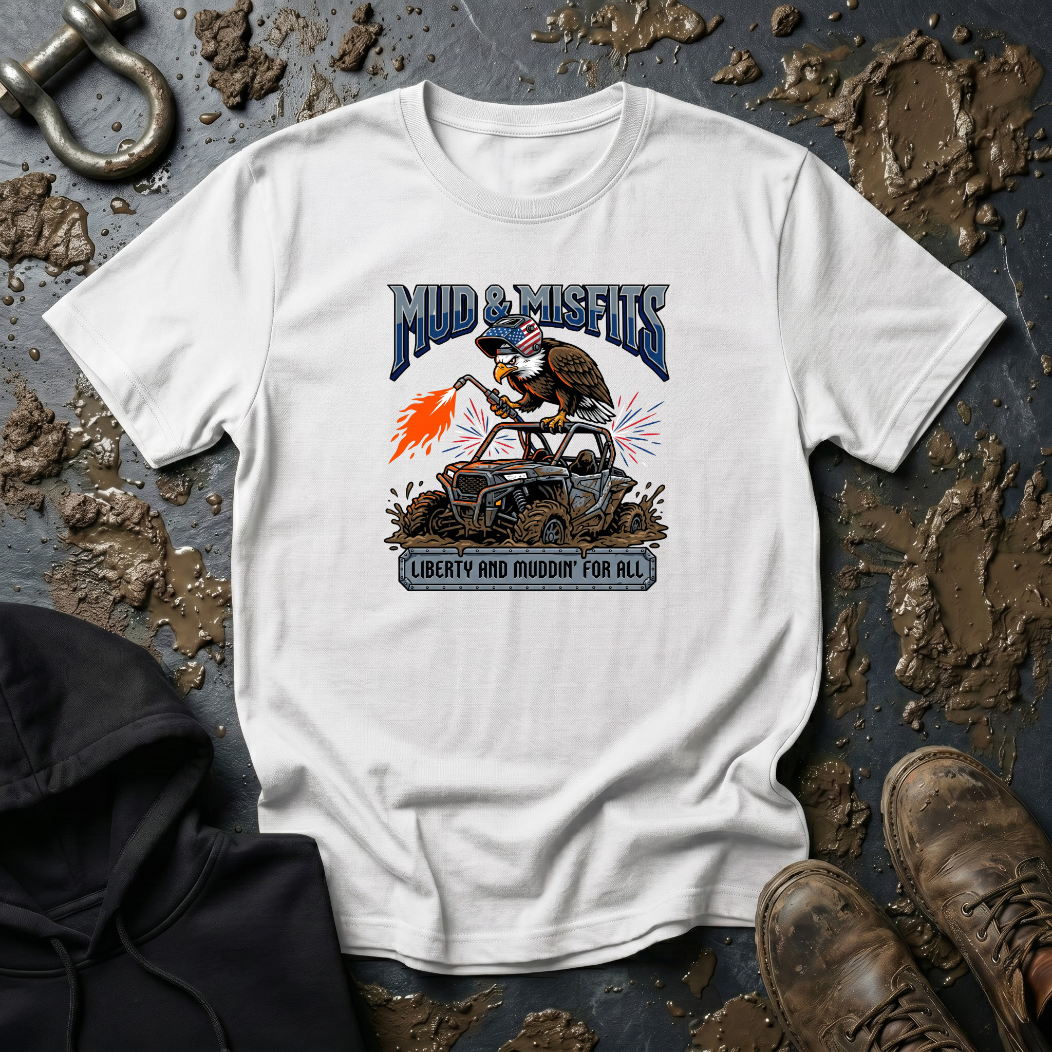 Mud & Misfits "Liberty and Muddin' For All" Shop Eagle T-shirt